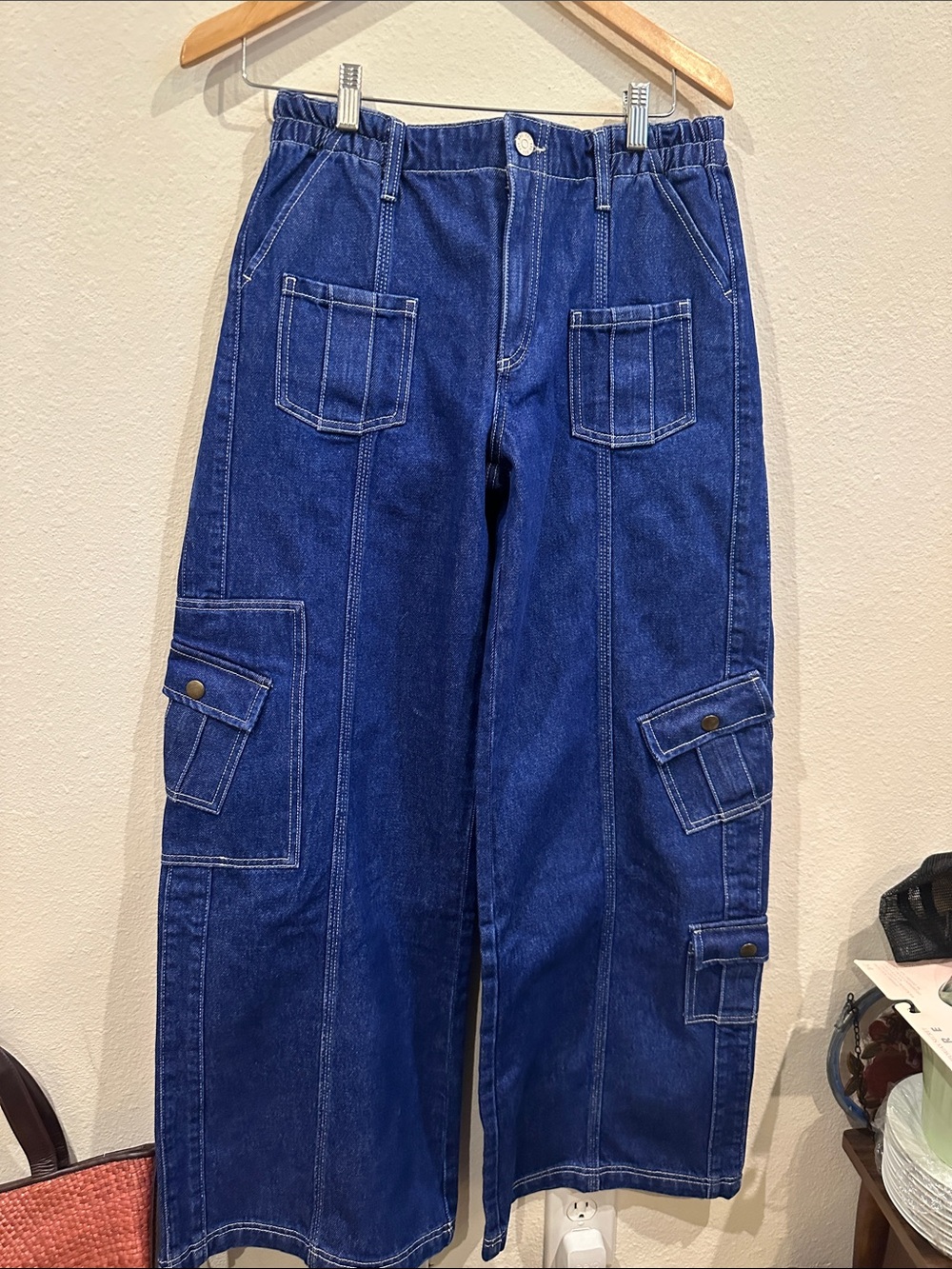 New BDG women’s Blue Utility Cargo Jeans - Casual Workwear